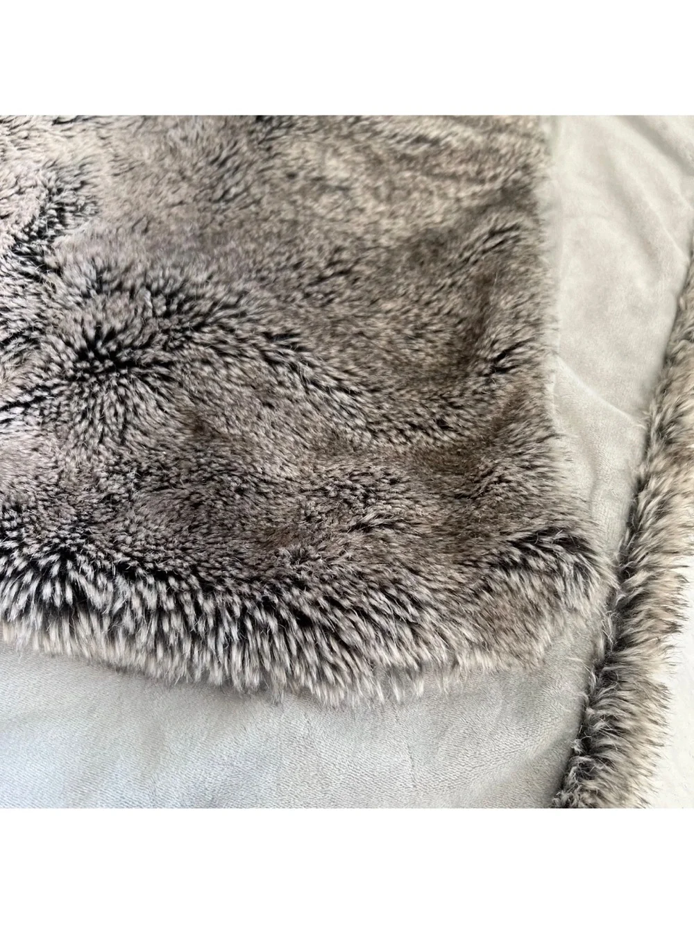 1 Pottery Barn Faux FUR warm gray brown OMBRÉ pillow COVER EURO 26 x 26